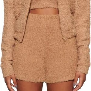 Skims cozy knit shorts in camel